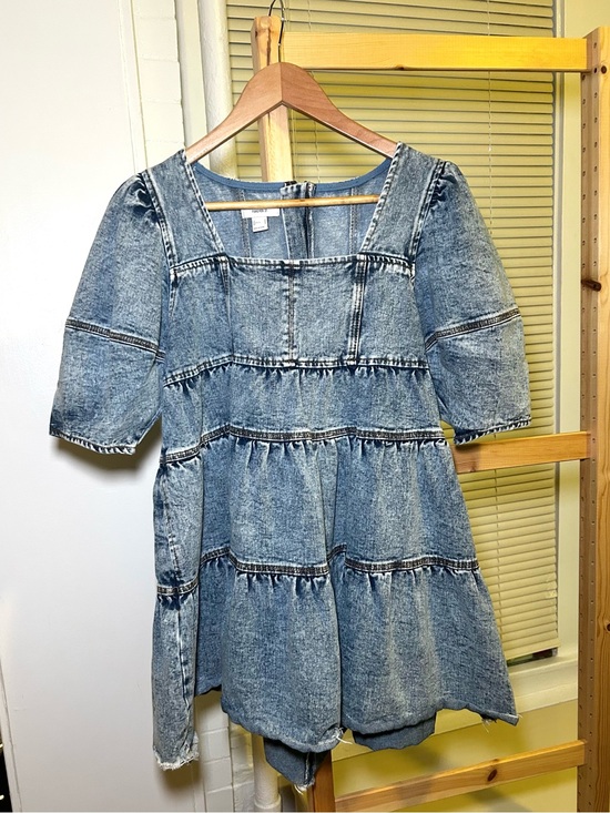 Forever 21 Dresses & Skirts - Forever 21 Denim Tiered Mini Dress in Blue Size Medium Like New